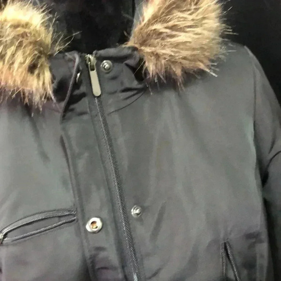 Style & Co.Water Resistant,faux fur hood,zip/snap front,pockets midi winter coat - Picture 4 of 13